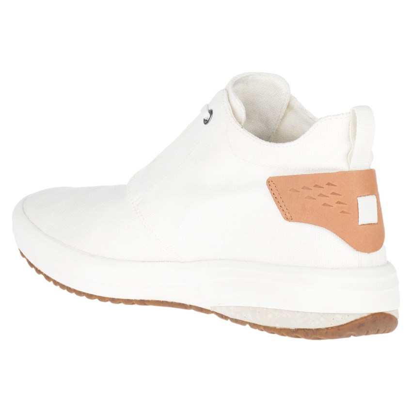 Bottes Merrell Gridway Mid Canvas Blanche Homme | X.N.KGEX